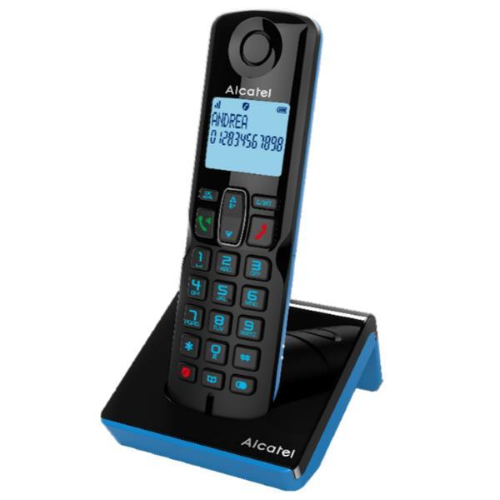 ALCATEL S280 SOLO CORDLESS DECT CON VIVAVOCE 3 TASTI CHIAMATA RAPIDA BLUE/BLACK